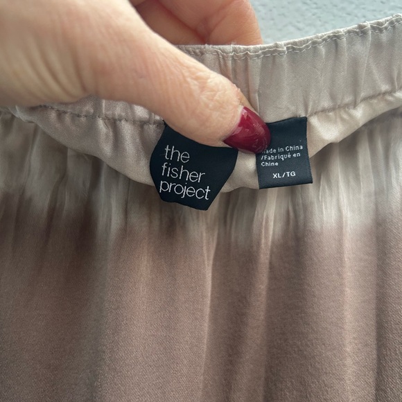 Eileen Fisher The Fisher Project 100% Silk Skirt Shibori Dyed Lantern Coastal XL - Picture 3 of 10